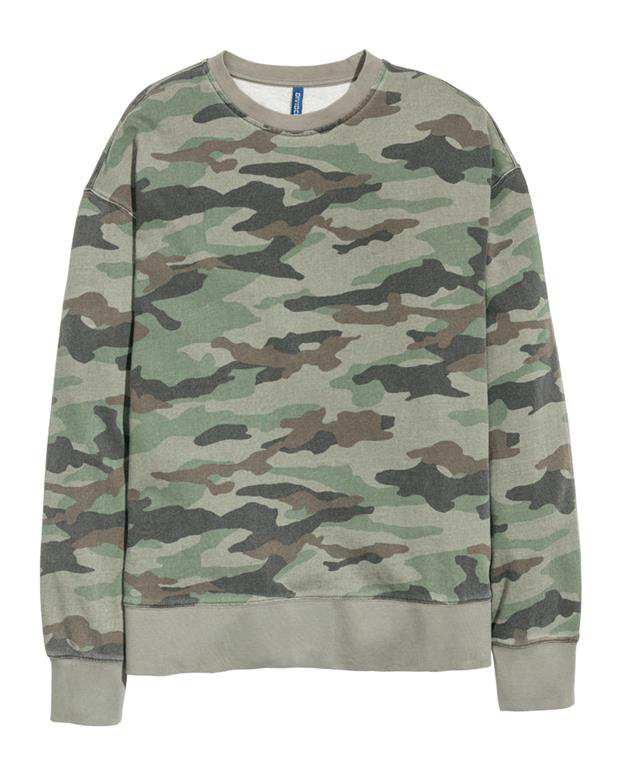 سویشرت مردانه جلوبسته سبز ارتشی H&M